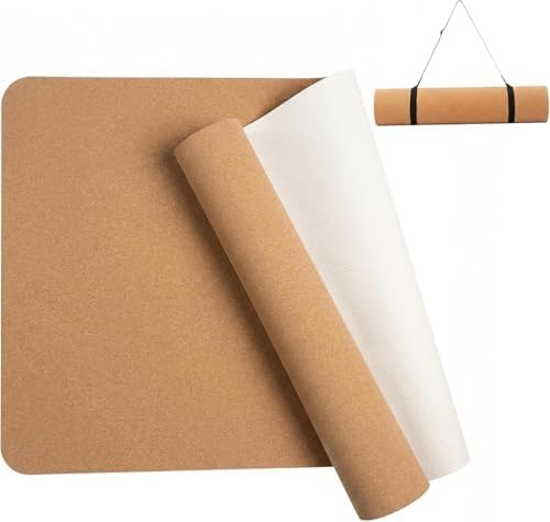 TPE base 6mm thick cork yoga mat