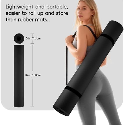 Extra wide black TPE exercise mat — photo 5