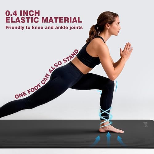 Extra thick black NBR yoga mat — photo 4