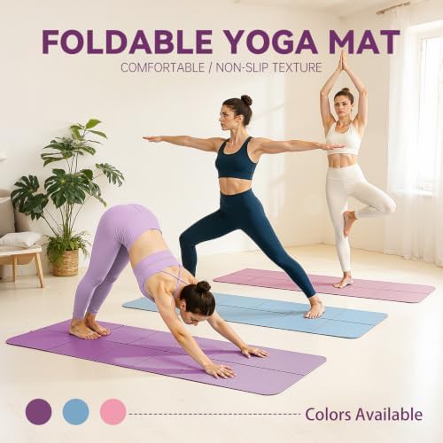 Foldable purple travel exercise mat — photo 5