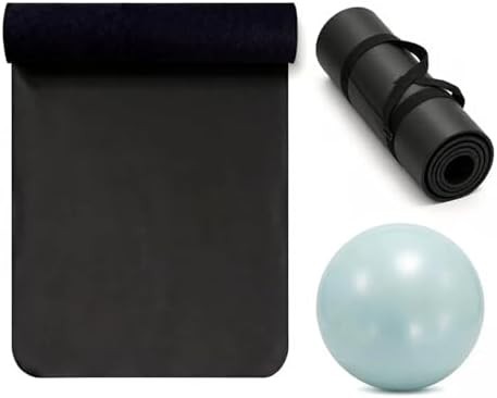 Black 5mm natural rubber fitness mat