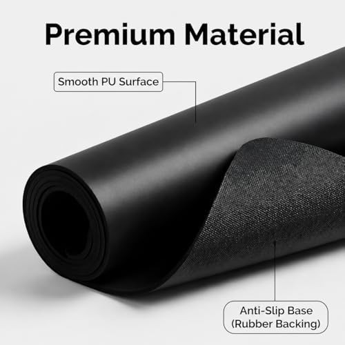 Black 5mm natural rubber fitness mat — photo 4