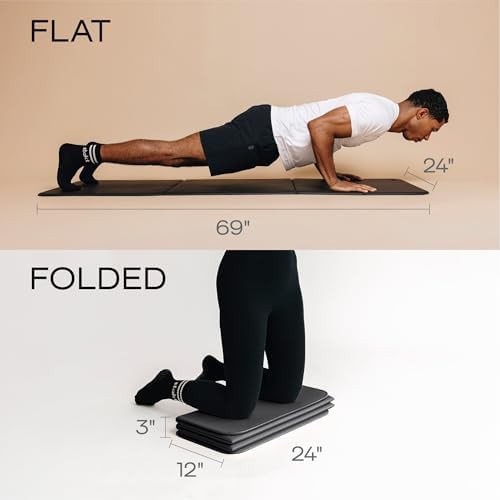 Foldable black professional fitness mat — photo 5