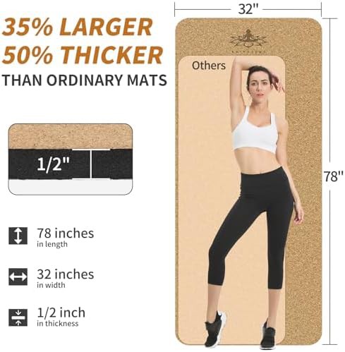 Extra large natural cork yoga mat — photo 3
