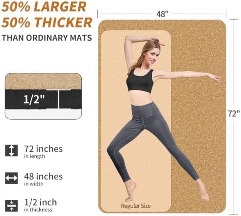Wide cork and TPE exercise mat — photo 3