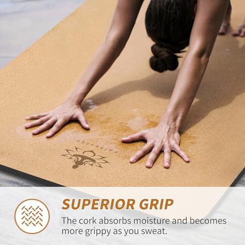 Wide cork and TPE exercise mat — photo 5