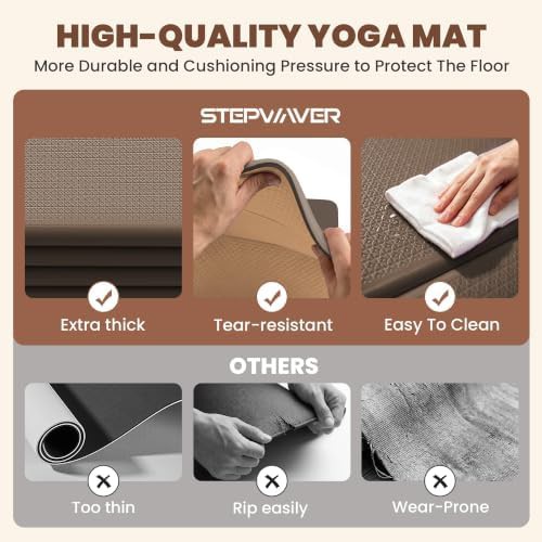 Brown foldable 10mm travel yoga mat — photo 4