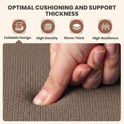 Brown foldable 10mm travel yoga mat — photo 5