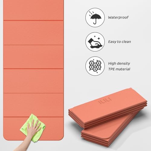 Lightweight Foldable Yoga Mat in Orange — photo 5