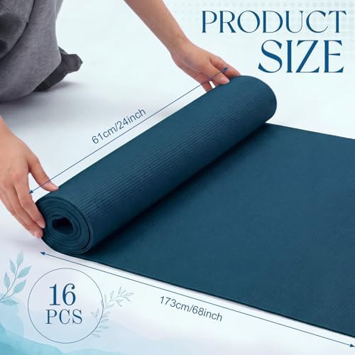 Ocean blue thin exercise mats 16 pack — photo 3