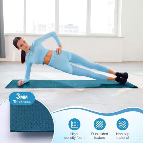 Ocean blue thin exercise mats 16 pack — photo 4