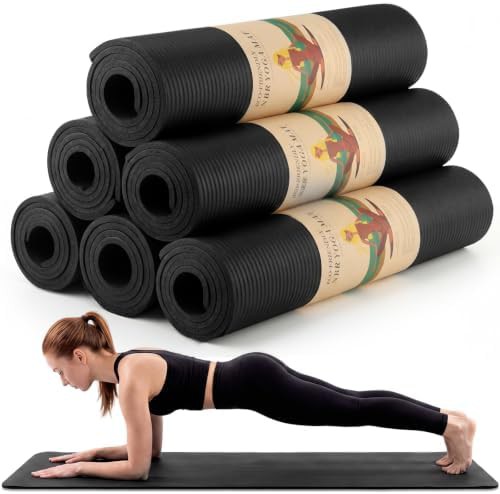 Black extra long 10mm workout mat