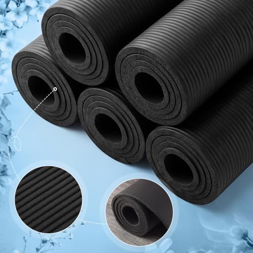 Black extra long 10mm workout mat — photo 3