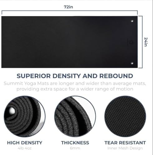 Summit grommets black studio yoga mats — photo 5
