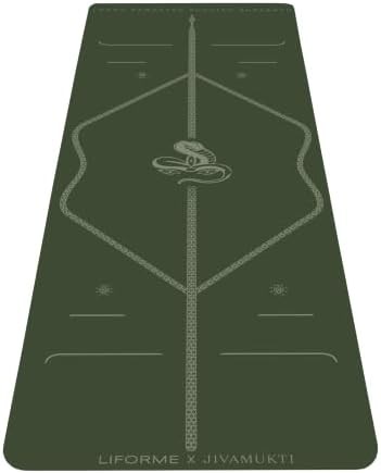 Jivamukti alignment green yoga mat