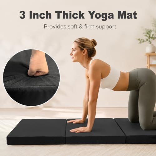 Thick black high density workout mat — photo 5